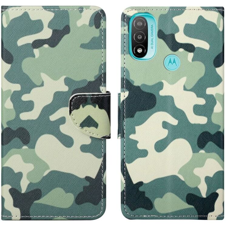 Чехол-книжка Deexe Color Wallet для Motorola Moto E20 / E40 - Camouflage: фото 1 из 7