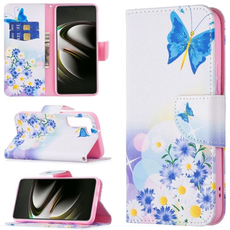 Чехол-книжка Deexe Color Wallet для Samsung Galaxy S22 (S901) - Butterfly and Flowers: фото 6 из 8
