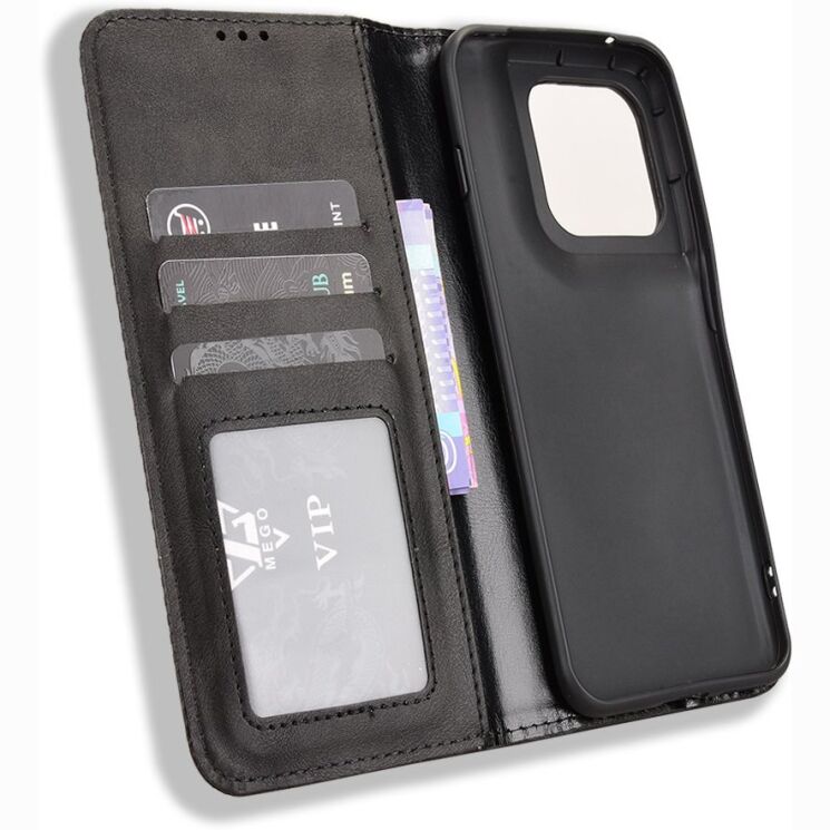 Чохол-книжка Deexe Retro Style для Motorola Edge 70 Pro - Black: фото 5 з 19