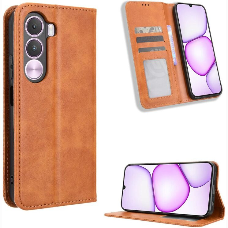 Чохол-книжка Deexe Retro Style для Realme C100i - Brown (412503Z) Чохол-книжка Deexe Retro Style для Realme C100i - Brown: фото 2 з 19