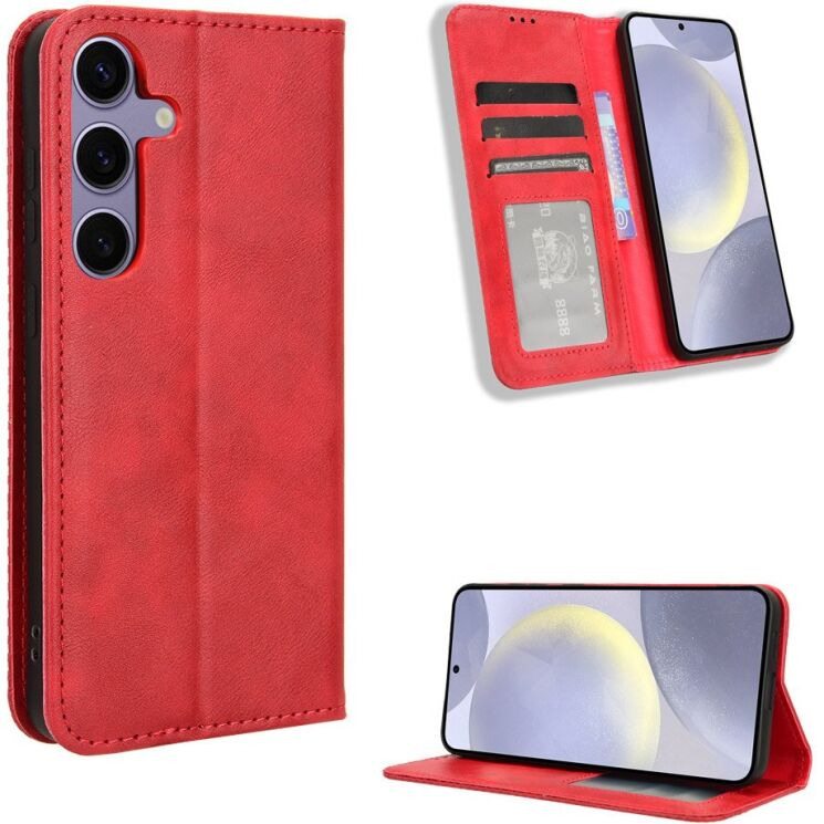 Чехол-книжка Deexe Retro Style для Samsung Galaxy S26 FE - Red (412779R) Чехол-книжка Deexe Retro Style для Samsung Galaxy S26 FE - Red: фото 2 из 19