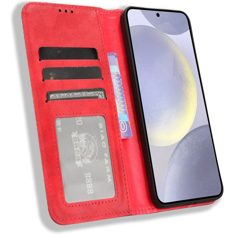 Чехол-книжка Deexe Retro Style для Samsung Galaxy S26 FE - Red (412779R) Чехол-книжка Deexe Retro Style для Samsung Galaxy S26 FE - Red: фото 6 из 19