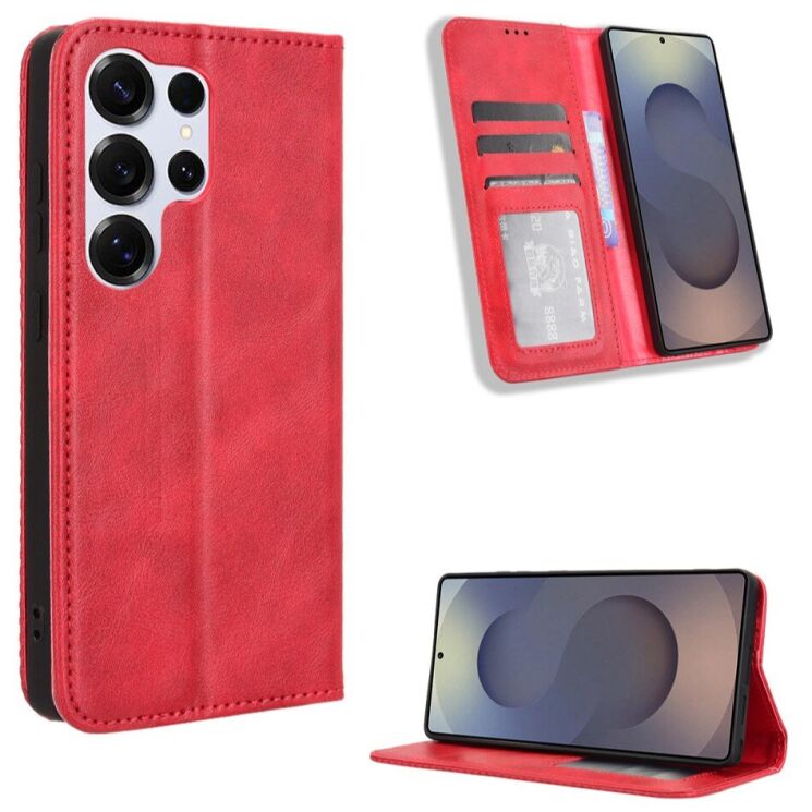 Чохол-книжка Deexe Retro Style для Samsung Galaxy S26 Ultra (S948) - Red: фото 2 з 20