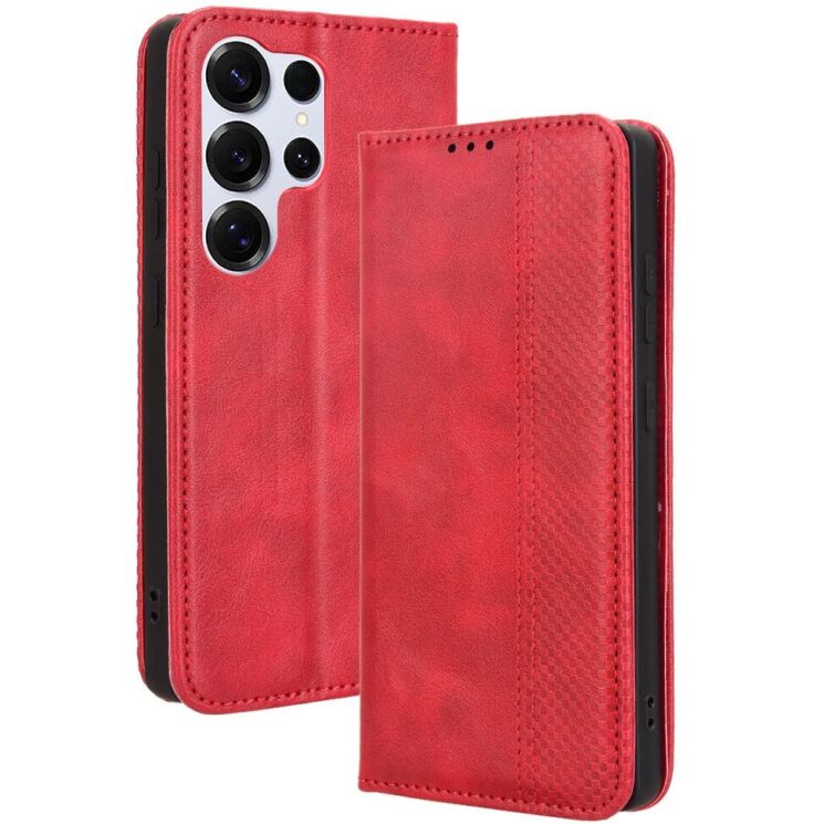 Чохол-книжка Deexe Retro Style для Samsung Galaxy S26 Ultra (S948) - Red: фото 1 з 20