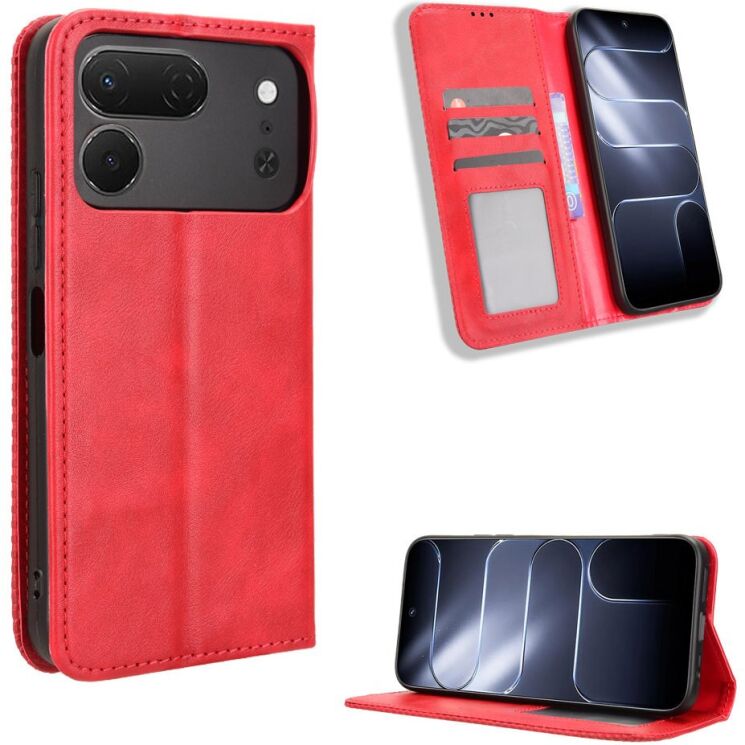 Чохол-книжка Deexe Retro Style для TECNO Spark 50 Pro - Red (269803R) Чохол-книжка Deexe Retro Style для TECNO Spark 50 Pro - Red: фото 2 з 20