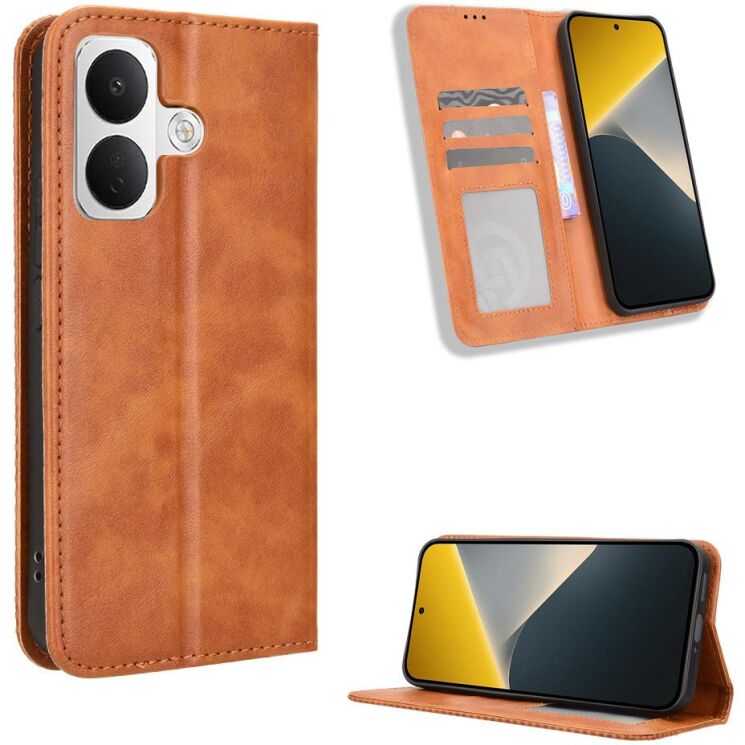 Чохол-книжка Deexe Retro Style для Xiaomi Poco X8 - Brown: фото 2 з 18