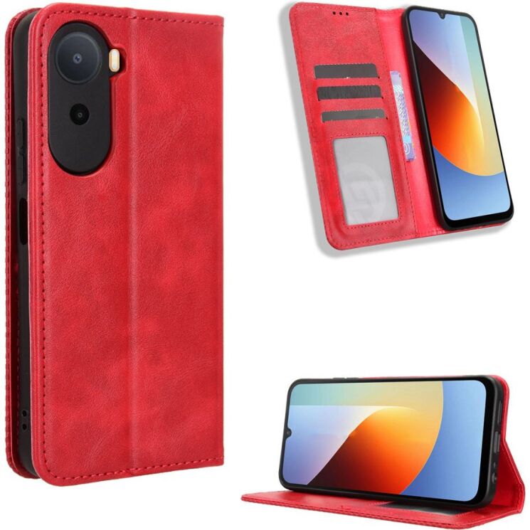Чехол-книжка Deexe Retro Style для Xiaomi Redmi A7 Pro - Red: фото 1 из 18