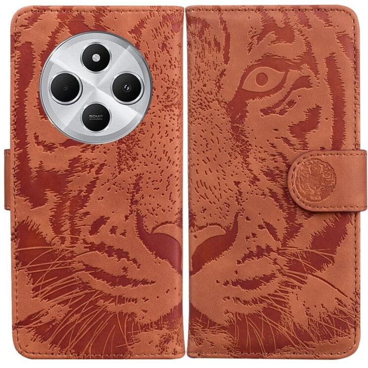 Чехол-книжка Deexe Tiger для Xiaomi Redmi 14C / Redmi A4 5G / Poco C75 - Brown: фото 1 из 7