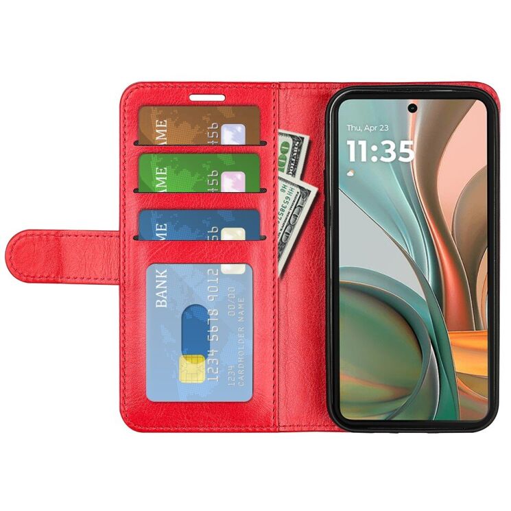 Чехол-книжка Deexe Wallet Style для Motorola Moto G75 - Red: фото 2 из 8