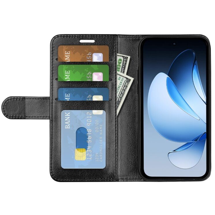 Чехол-книжка Deexe Wallet Style для OPPO Reno 13 5G - Black: фото 2 из 9
