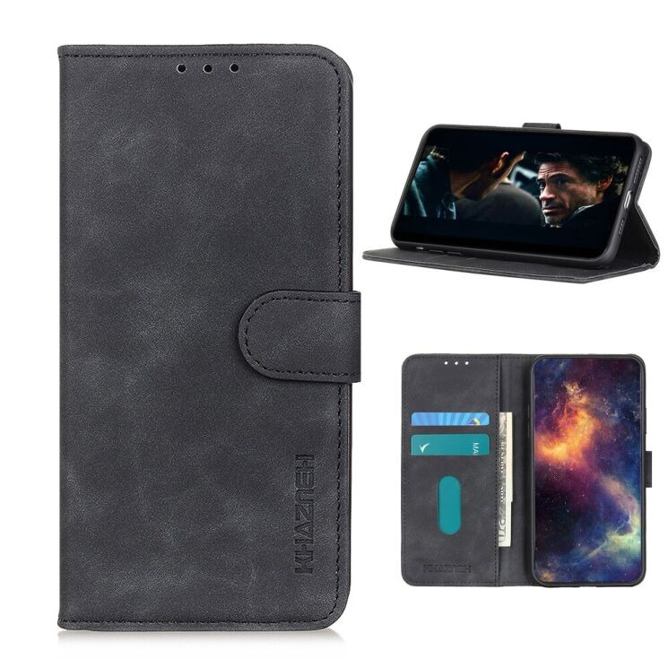 Чохол-книжка з застібкою KHAZNEH Retro Wallet для OPPO A73 (2020) - Black: фото 1 з 12
