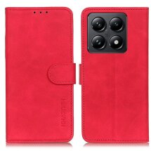 Чехол-книжка KHAZNEH Retro Wallet для Xiaomi 14T Pro - Red: фото 1 из 8