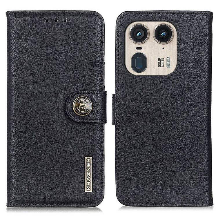 Чохол-книжка KHAZNEH Wallet Cover для Motorola Edge 50 Ultra - Black: фото 1 з 8