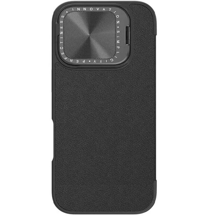 Чехол-книжка NILLKIN Qin Prop Plain Camshield для Apple iPhone 16 Pro - Black: фото 3 из 9