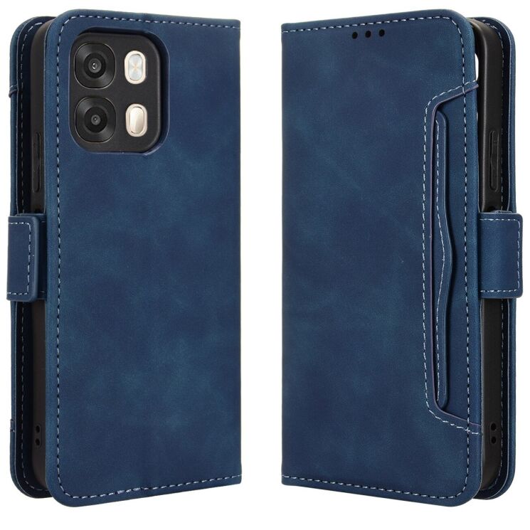 Чехол-книжка с карманами Deexe Wallet Stand для OPPO A6s / A6 - Blue: фото 1 из 15