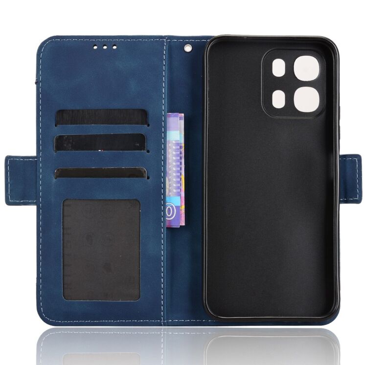 Чехол-книжка с карманами Deexe Wallet Stand для OPPO A6s / A6 - Blue: фото 3 из 15