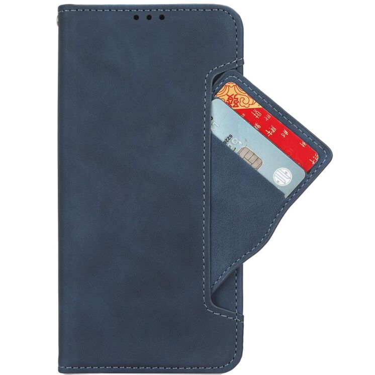 Чехол-книжка с карманами Deexe Wallet Stand для OPPO A6s / A6 - Blue: фото 2 из 15