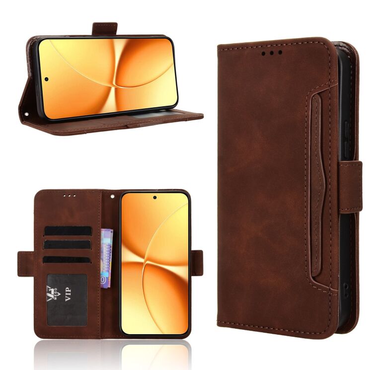 Чохол-книжка з кишеньками Deexe Wallet Stand для Xiaomi Poco X8 Pro Max - Brown (408903Z) Чохол-книжка з кишеньками Deexe Wallet Stand для Xiaomi Poco X8 Pro Max - Brown: фото 8 з 17