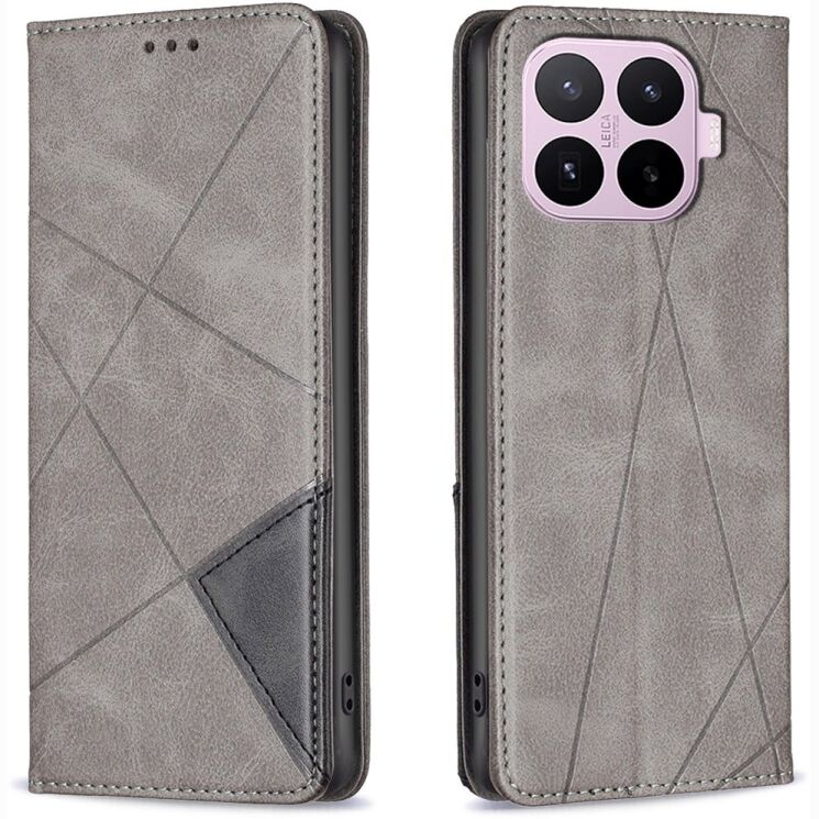 Чохол-книжка з кишеньками UniCase Geometric Pattern для Xiaomi 17T - Grey: фото 1 з 11