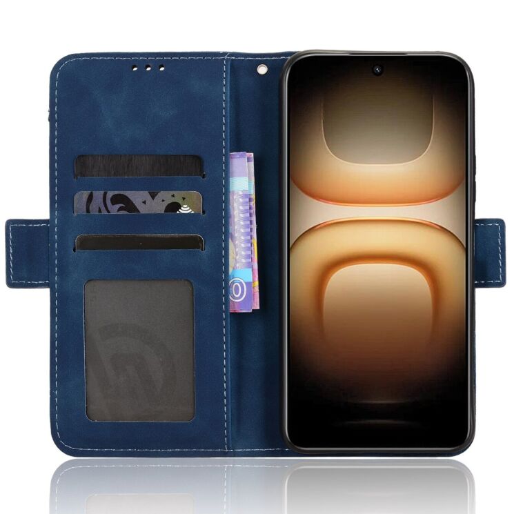 Чохол-книжка з кишеньками Deexe Wallet Stand для Infinix Hot 70 Pro - Blue: фото 5 з 15