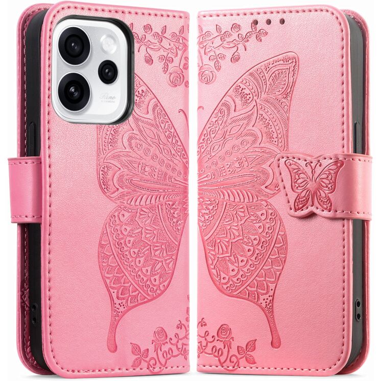 Чехол-книжка с рисунком UniCase Butterfly Pattern для OPPO Reno 15 F/FS - Pink: фото 1 из 8