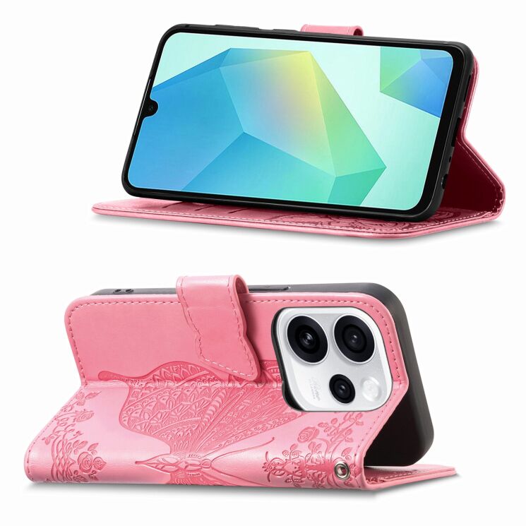Чехол-книжка с рисунком UniCase Butterfly Pattern для OPPO Reno 15 F/FS - Pink: фото 2 из 8