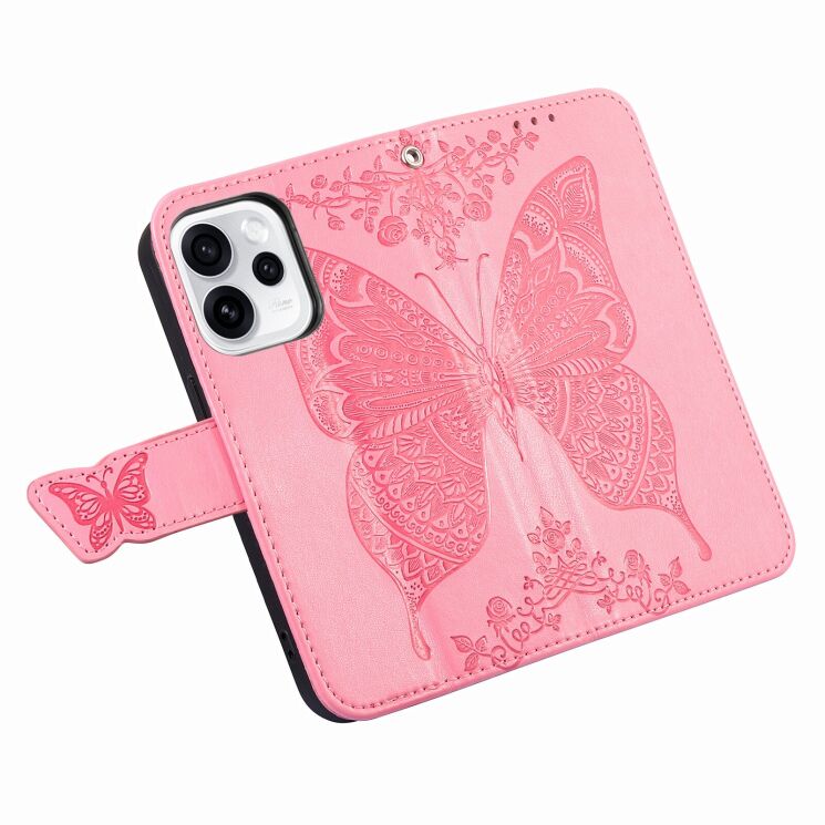 Чехол-книжка с рисунком UniCase Butterfly Pattern для OPPO Reno 15 F/FS - Pink: фото 4 из 8