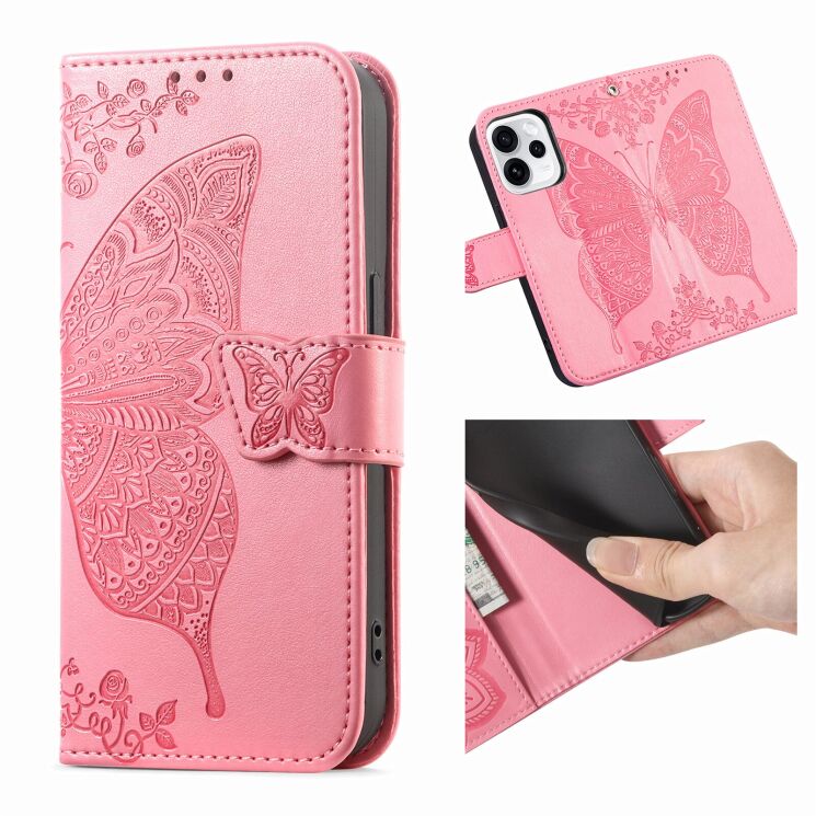 Чехол-книжка с рисунком UniCase Butterfly Pattern для OPPO Reno 15 F/FS - Pink: фото 3 из 8