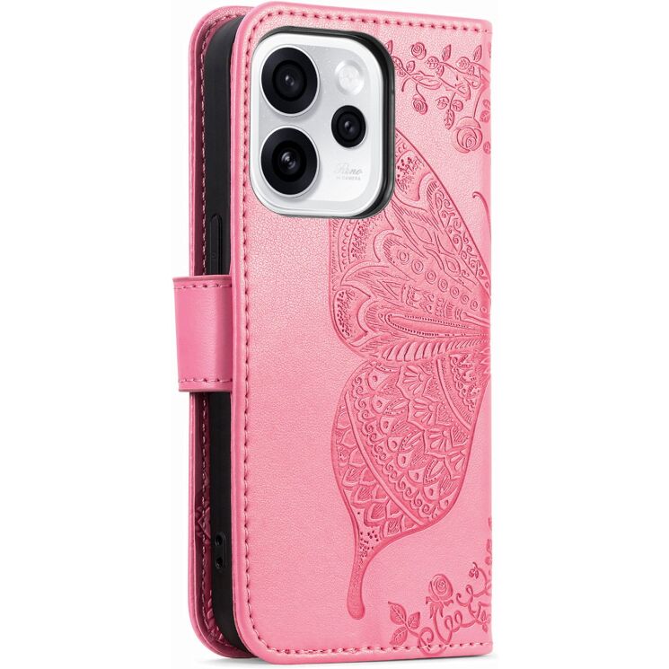 Чехол-книжка с рисунком UniCase Butterfly Pattern для OPPO Reno 15 F/FS - Pink: фото 7 из 8