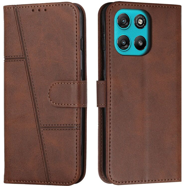 Чехол-книжка с застежкой UniCase Jet Cover для Motorola Moto G57 / G57 Power / G67 Power - Brown: фото 1 из 10