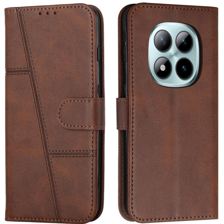 Чехол-книжка с застежкой UniCase Jet Cover для Xiaomi Redmi Note 15 Pro - Brown: фото 1 из 10