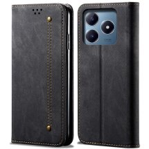 Чехол-книжка UniCase Jeans Wallet для Realme C63 / C61 / Note 60x - Black: фото 1 из 6