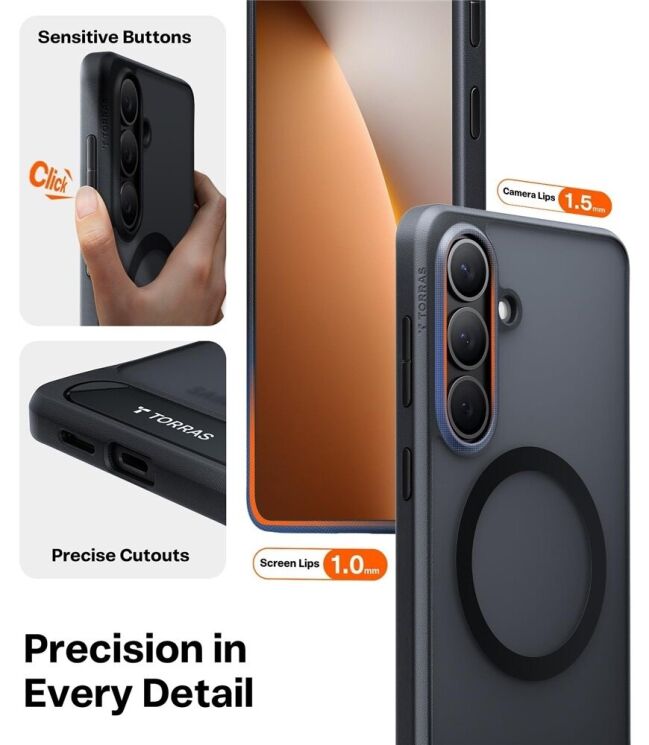 Чехол с подставкою TORRAS Ostand L1 (with MagSafe) для Samsung Galaxy S26 Plus - Black: фото 7 из 8