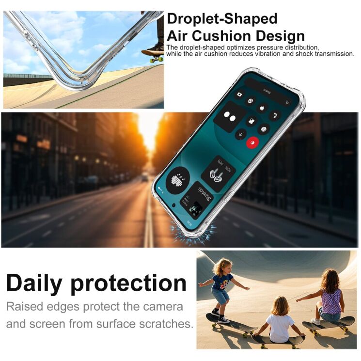 Чехол с усиленными углами IMAK Airbag MAX Case для Nothing Phone (4a) Pro - Transparent (411431T) Чехол с усиленными углами IMAK Airbag MAX Case для Nothing Phone (4a) Pro - Transparent: фото 6 из 8