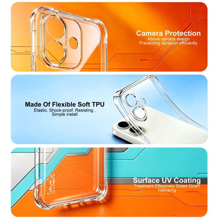 Чохол з посиленими кутами IMAK Airbag MAX Case для Xiaomi Redmi Note 17 Pro - Transparent: фото 7 з 9