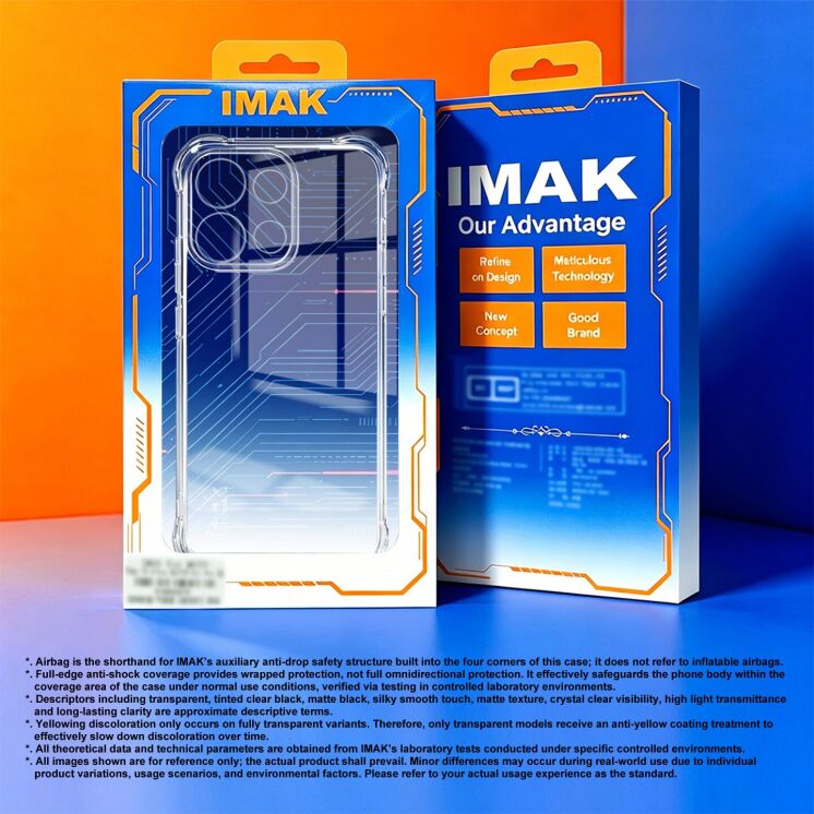 Чохол з посиленими кутами IMAK Airbag MAX Case для Xiaomi Redmi Note 17 Pro - Transparent: фото 9 з 9