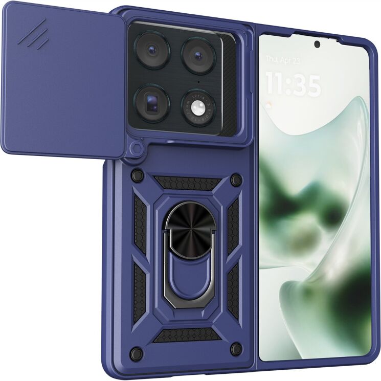 Чохол із захистом камери Deexe Armor Shield для Motorola Razr Fold - Blue: фото 1 з 9
