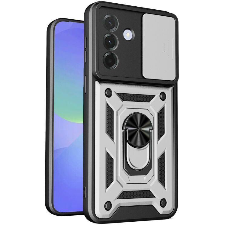 Чехол с защитой камеры Deexe Armor Shield для Samsung Galaxy A37 (A376) - Silver: фото 1 из 10