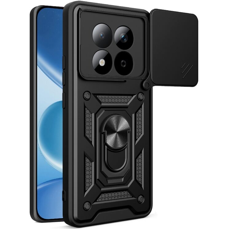 Чохол із захистом камери Deexe Armor Shield для Xiaomi Redmi Note 15 Pro 5G - Black: фото 1 з 10