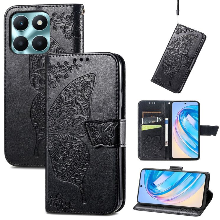 Чехол UniCase Butterfly Pattern для Honor X6a - Black: фото 4 из 6