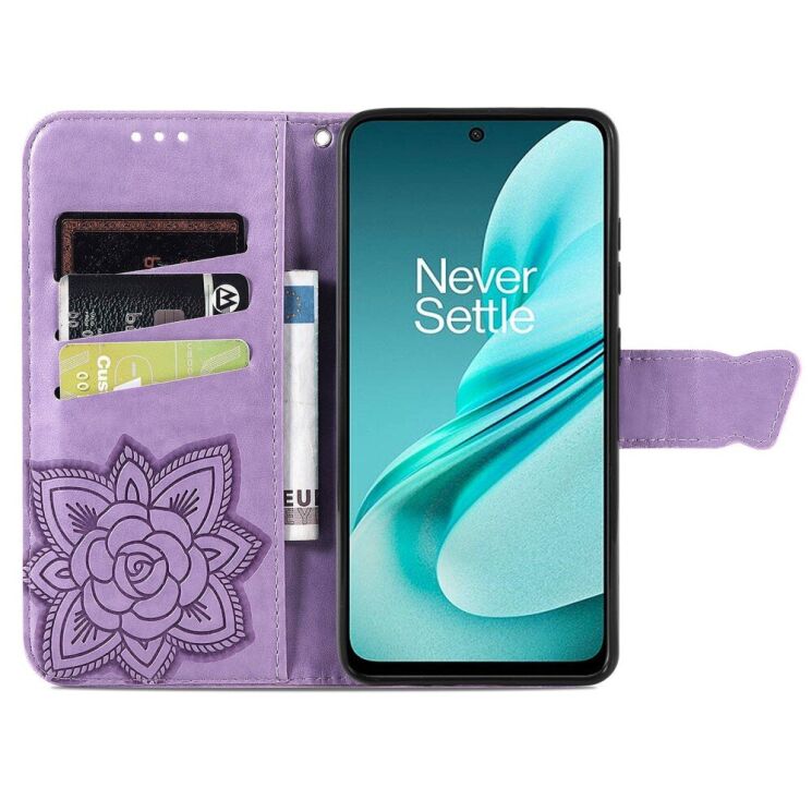 Чехол UniCase Butterfly Pattern для OnePlus Nord N30 SE - Light Purple: фото 2 из 8