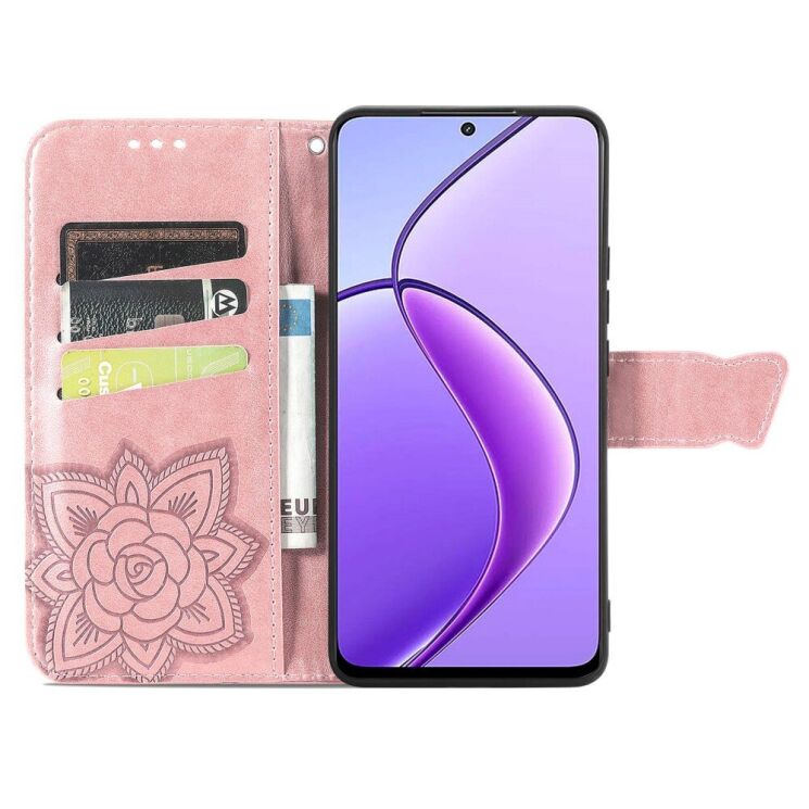 Чехол UniCase Butterfly Pattern для Realme 12 5G - Rose Gold: фото 2 из 8