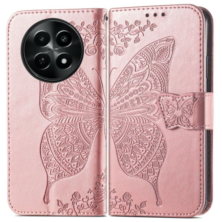 Чехол UniCase Butterfly Pattern для Realme 12 5G - Rose Gold: фото 1 из 8