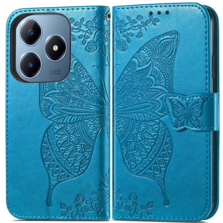 Чехол UniCase Butterfly Pattern для Realme C63 / C61 / Note 60x - Blue: фото 1 из 9