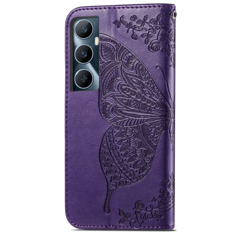 Чохол UniCase Butterfly Pattern для Realme C65 - Dark Purple: фото 5 з 8