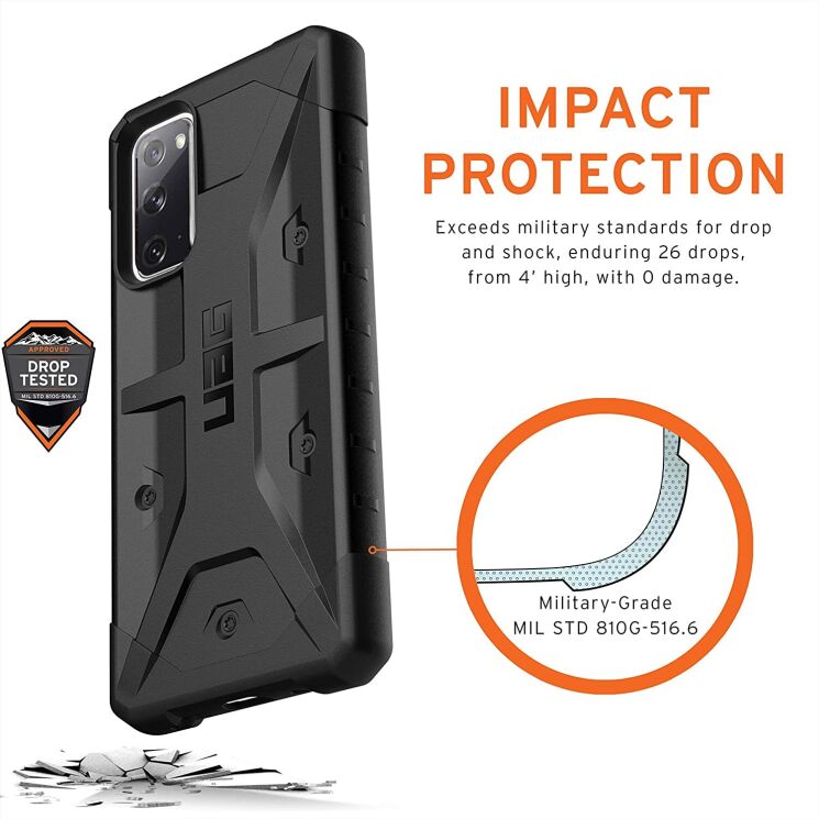 Чехол URBAN ARMOR GEAR (UAG) Pathfinder для Samsung Galaxy S20 FE (G780) - Black: фото 4 из 7