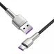 Кабель Baseus Cafule Metal USB to Type-C (66W, 0.25m) CAKF000001 - Black (895966B). Фото 2 з 18