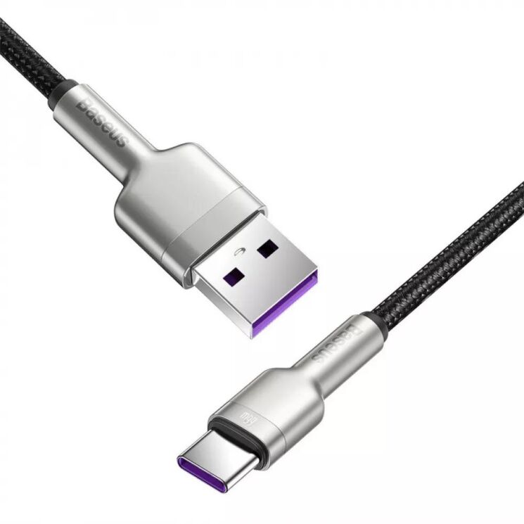 Кабель Baseus Cafule Metal USB to Type-C (66W, 0.25m) CAKF000001 - Black: фото 2 з 18