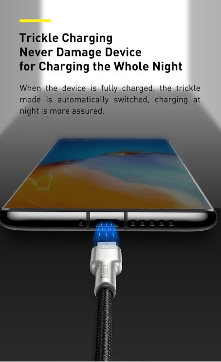 Кабель Baseus Cafule Metal USB to Type-C (66W, 0.25m) CAKF000001 - Black: фото 11 з 18