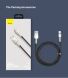 Кабель Baseus Cafule Metal USB to Type-C (66W, 0.25m) CAKF000001 - Black (895966B). Фото 17 з 18
